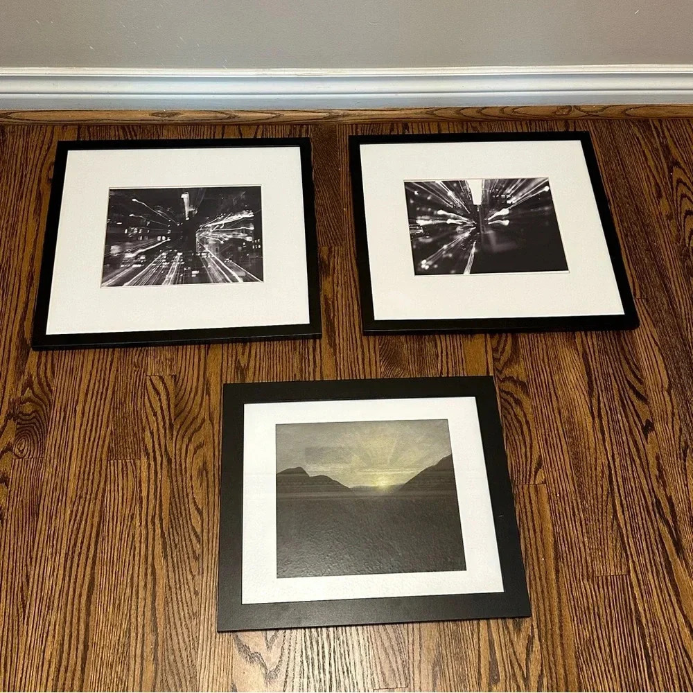 Series of 3 Black Framed Wall Art Pieces